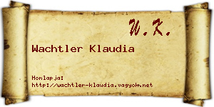 Wachtler Klaudia névjegykártya