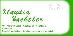 klaudia wachtler business card